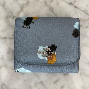 Tri-fold coach leather wallet